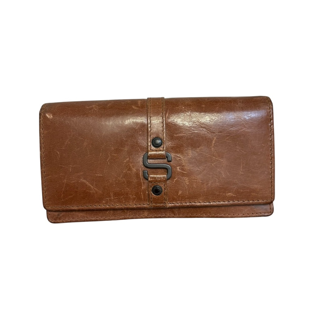 Spikes & Sparrow brown leather clutch wallet